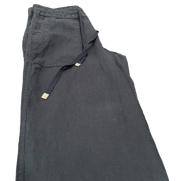 LRL Wide Leg Drawstring Linen Pants Navy Blue Women’s Size 0 - Picture 15 of 16